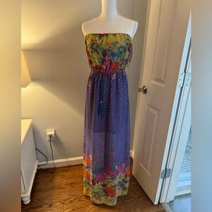 Floral Strapless Maxi Dress